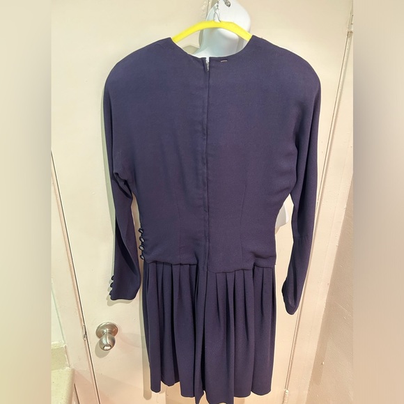 VINTAGE NAVY BLUE OVER THE KNEE DRESS - Picture 3 of 16